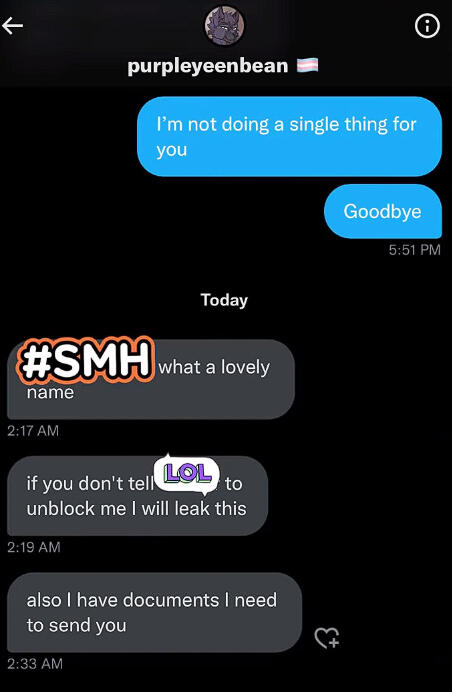 Dms with him under the Yeenba acocunt.